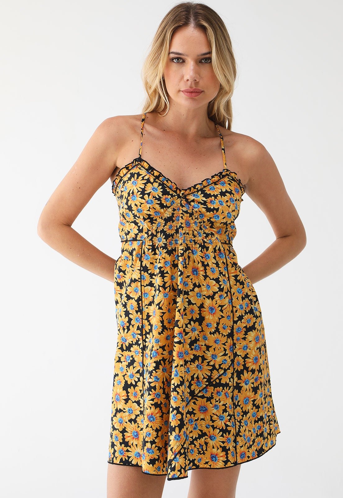 Imagem principal Vestido TOPSHOP Curto Alça Floral Topshop amarelo