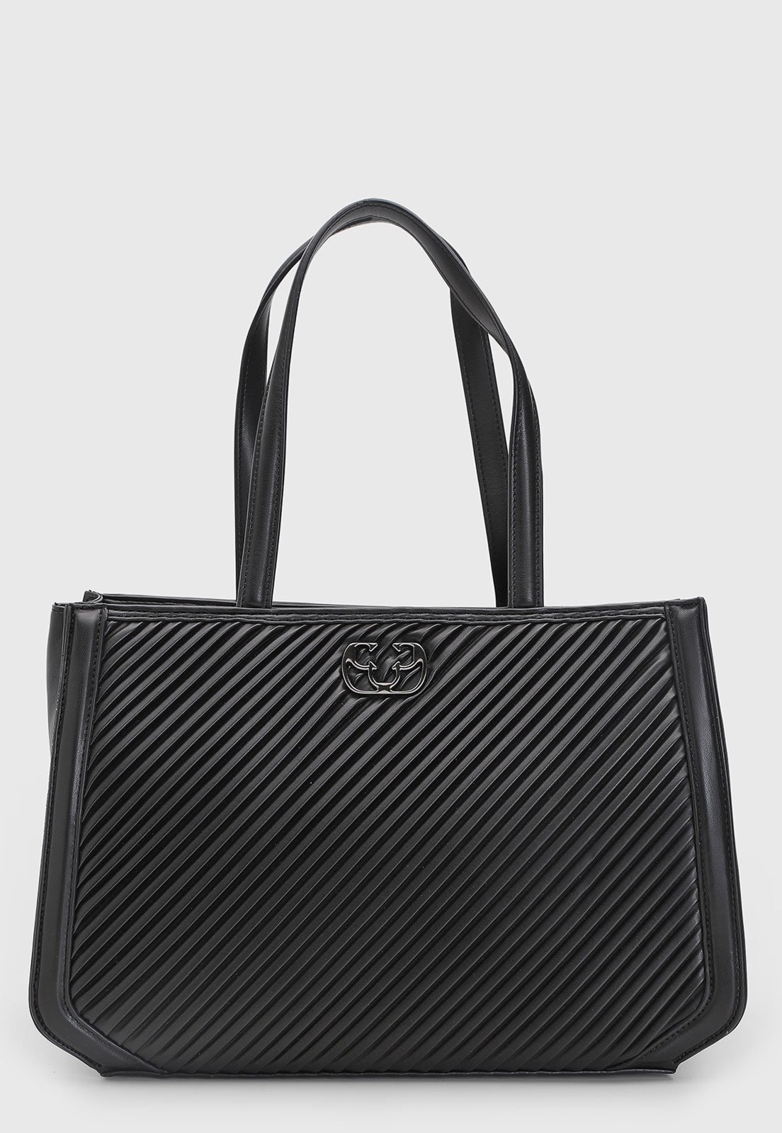 Imagem principal Bolsa Feminina Capodarte Grande Logo Metalizado Preta Capodarte preto