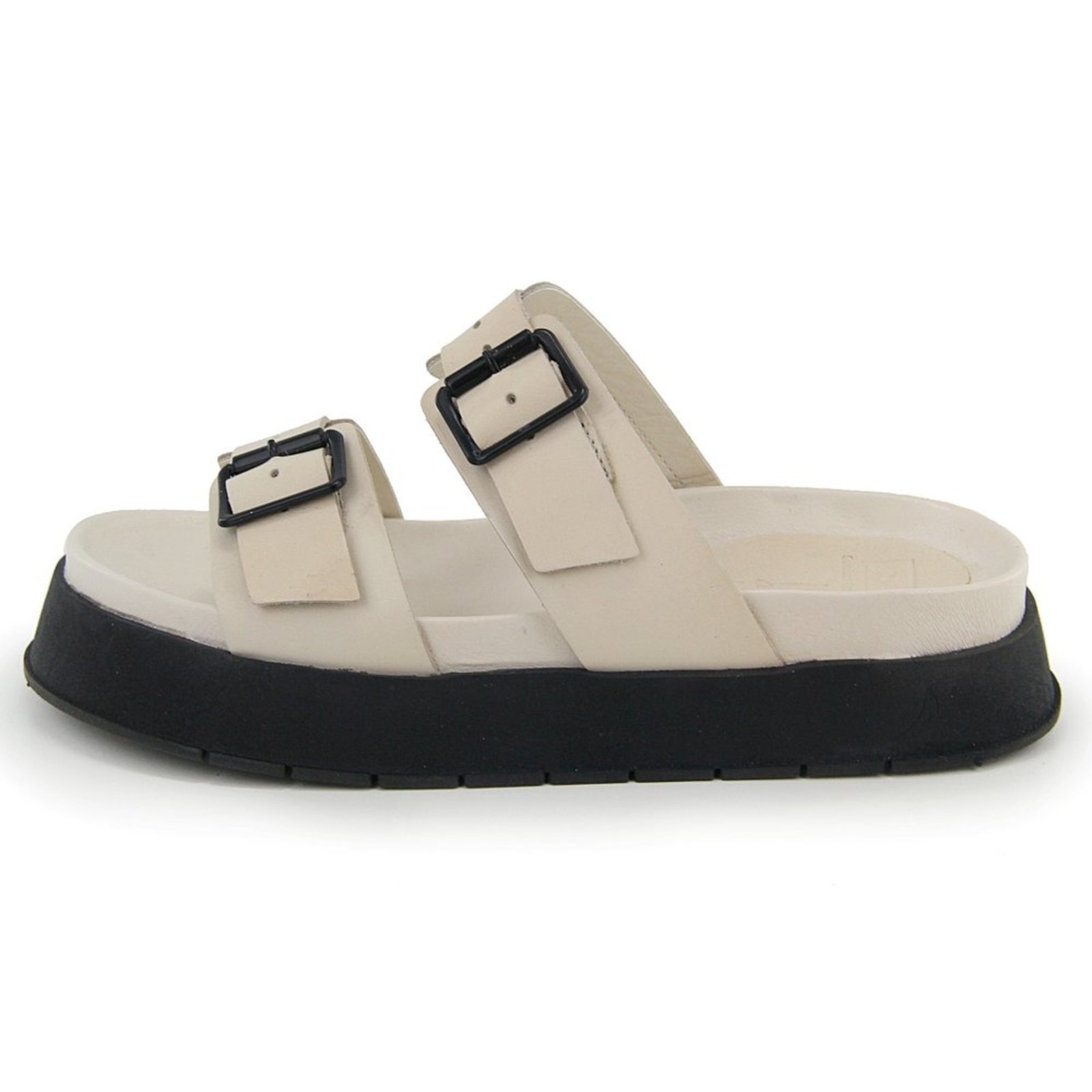 Imagem principal Sandália Papete Flatform Conforto em Couro Fivelas Maria Paula Off White MARIA PAULA off-white white