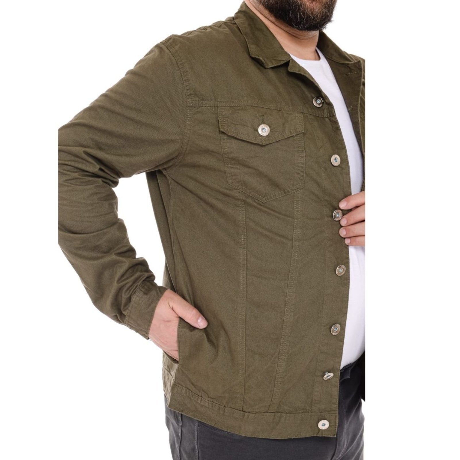 Imagem principal Jaqueta Masculina Plus Size Sarja Alleppo Jeans verde