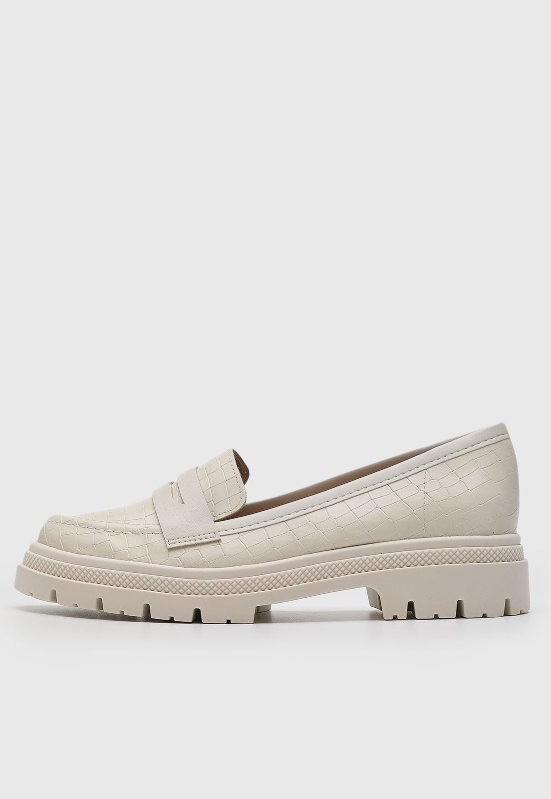 Imagem principal Mocassim Feminino Moleca Textura Croco Off-White MOLECA off-white white