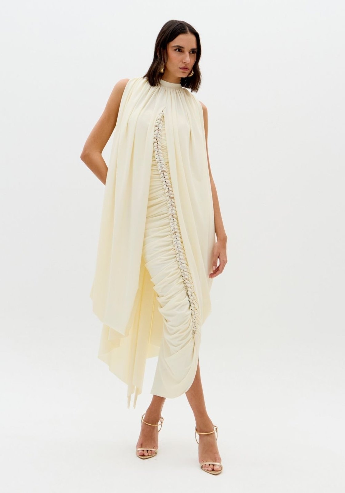 Imagem principal Vestido Super Midi Drapeado Frente Única Lança Perfume branco