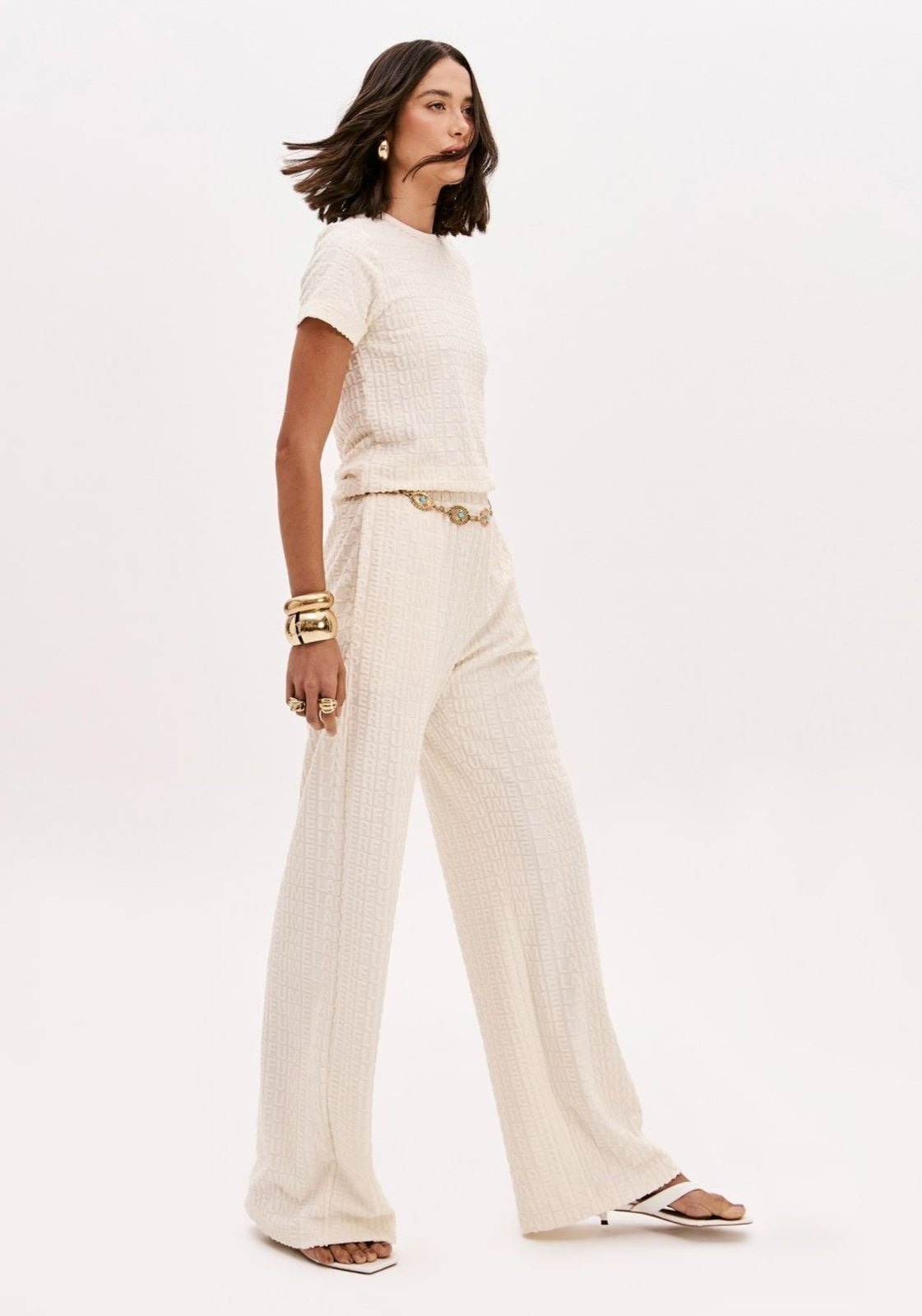 Imagem principal Calça Reta Cintura Alta Signature Lança Perfume cinza