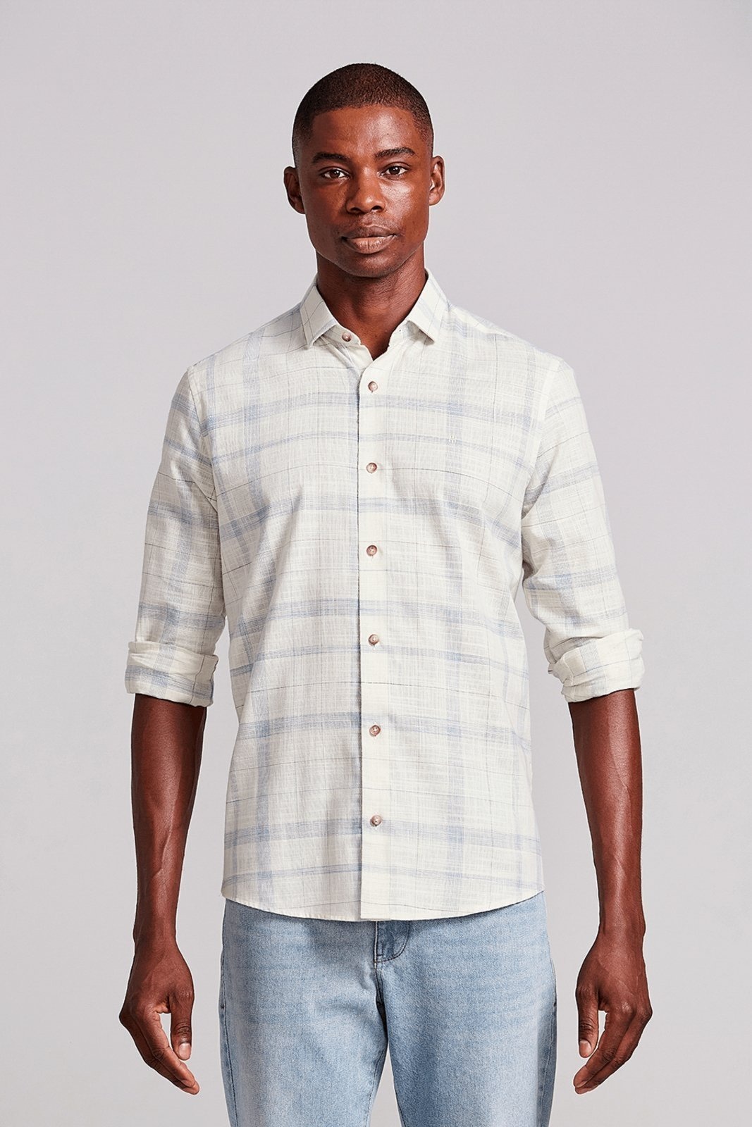 Imagem principal HIGHSTIL Camisa Slim Fit Listrada Areia HIGHSTIL bege