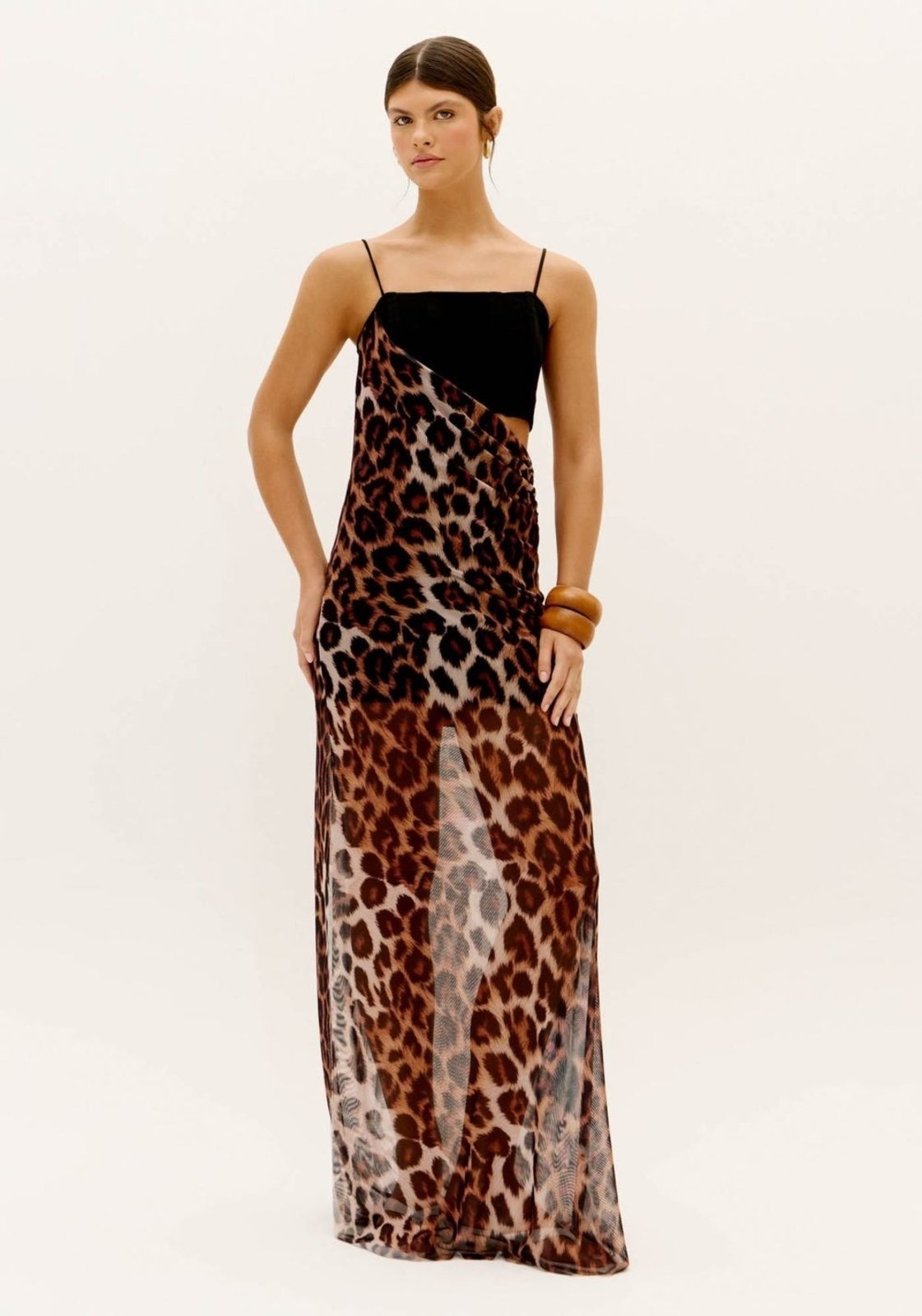 Imagem principal Vestido Longo Estampado Tule Com Cut Out My Favorite Things preto