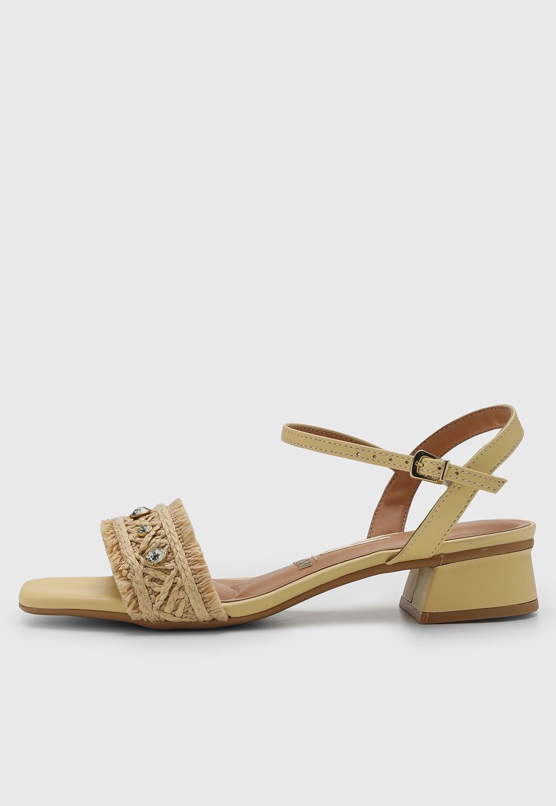 Imagem principal Sandália Feminina Vizzano Salto Bloco Palha Trançada Amarela VIZZANO amarelo