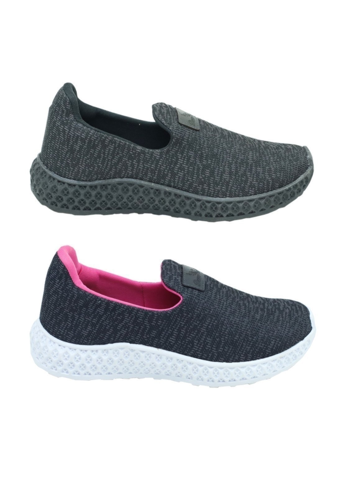 Imagem principal Kit 02 Tênis Calce Facil Donna Santa Ultraleve Slip On Donna Santa pink/preto