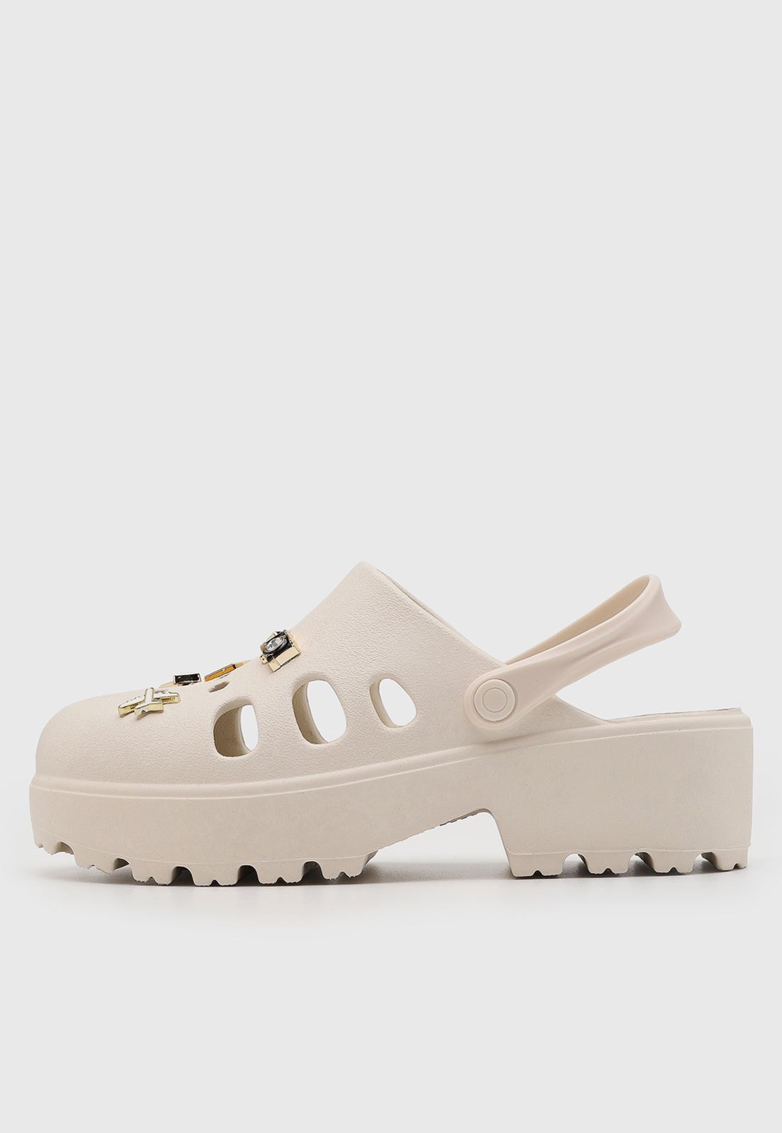 Imagem principal Sandália Feminina Moleca Aplique Cabedal Areia MOLECA off-white