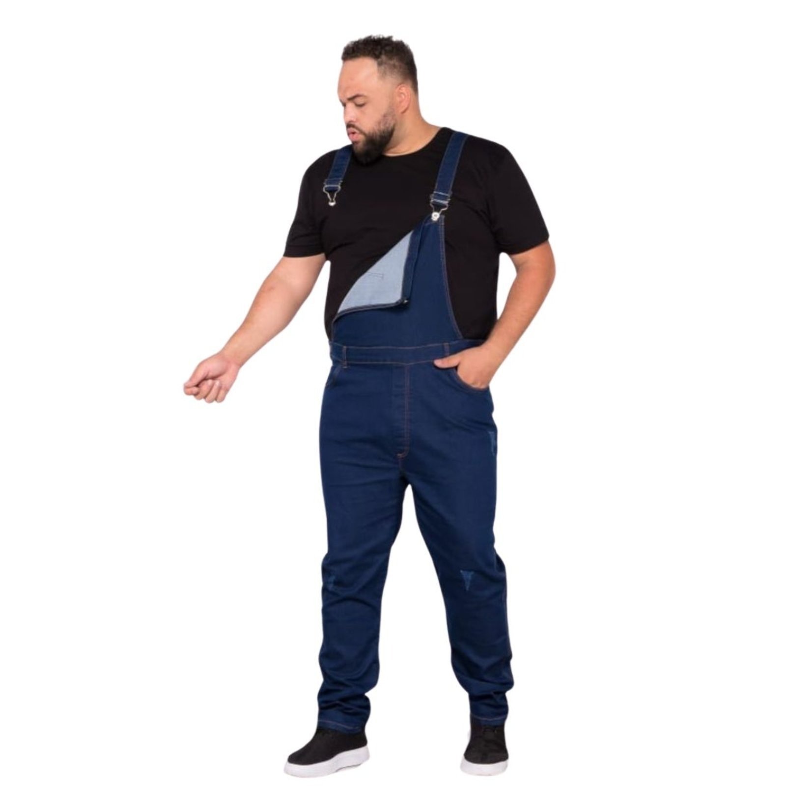 Imagem principal Macacão Jardineira Masculino ão Plus Size Jeans Loka azul/azul marinho