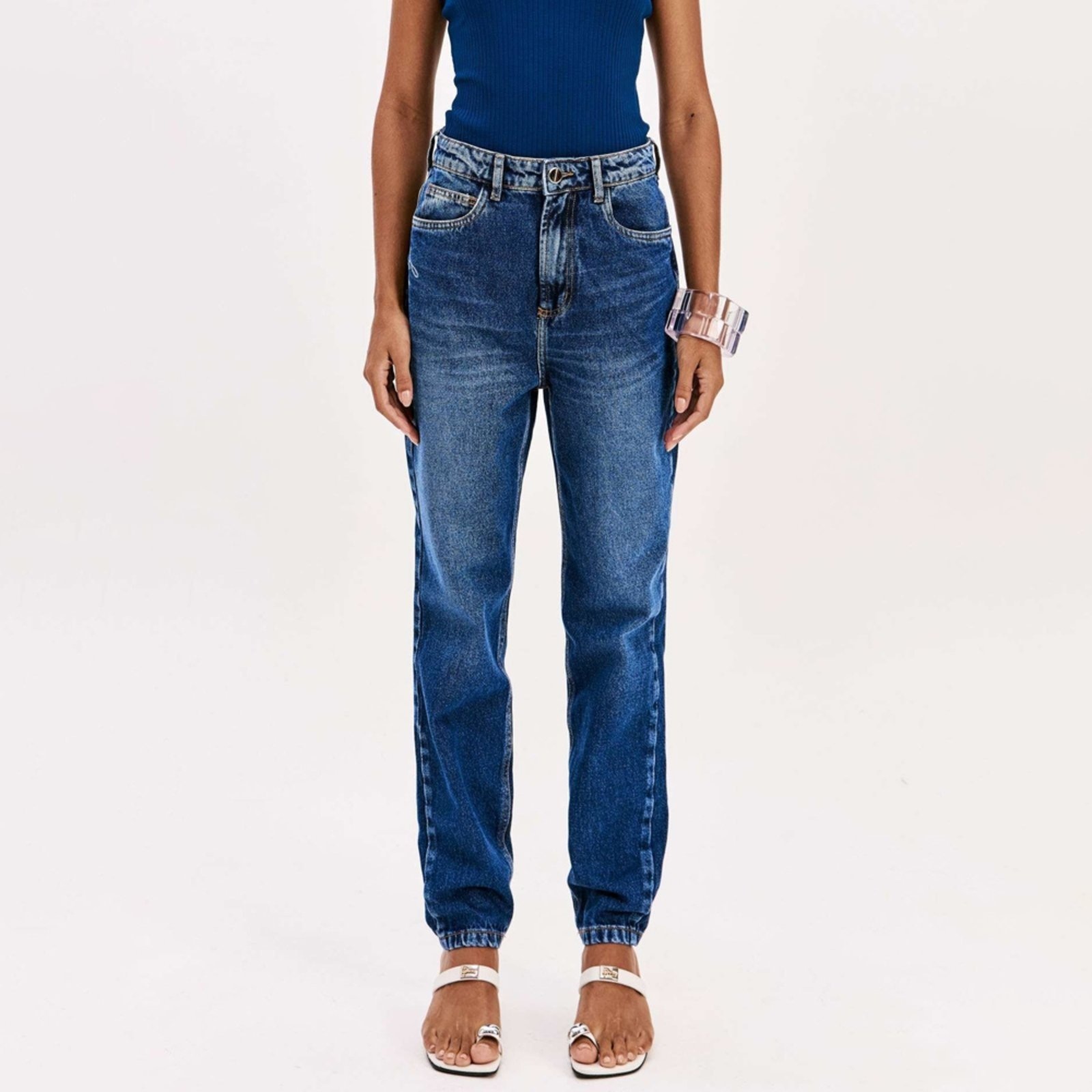 Imagem principal Calça Jeans Easy Lança Perfume Mom Sh Pr26 Feminino Easy Lança perfume azul