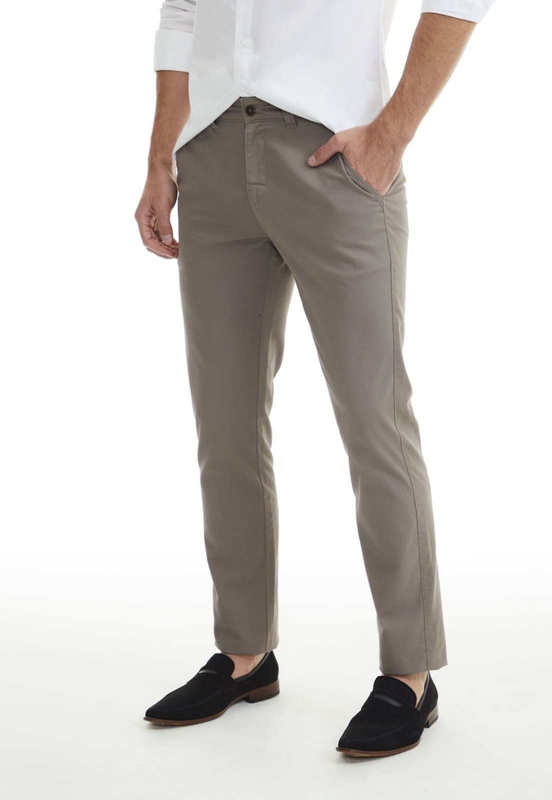 Imagem principal Calça Sarja Traymon Chino Regular Kaki Traymon cáqui kaki