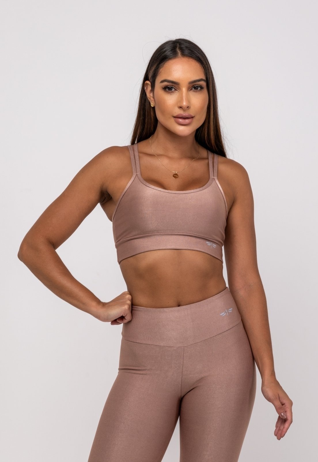 Imagem principal Top Suplex Canelado Brilho Decote e Tiras Salvatore Fashion Salvatore Fashion marrom