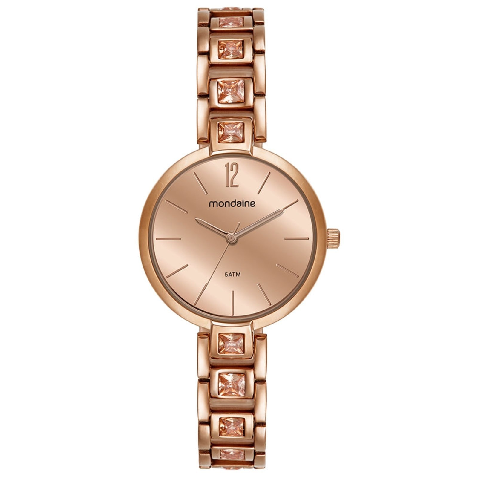 Imagem principal Relógio Feminino Espelhado Cristais Rosé Mondaine rosa rosé