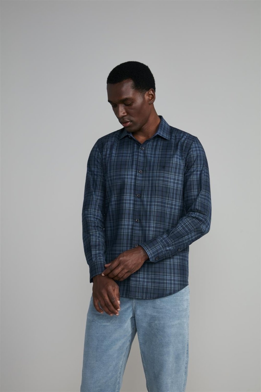 Imagem principal HIGHSTIL Camisa Xadrez Slim Fit HIGHSTIL azul marinho