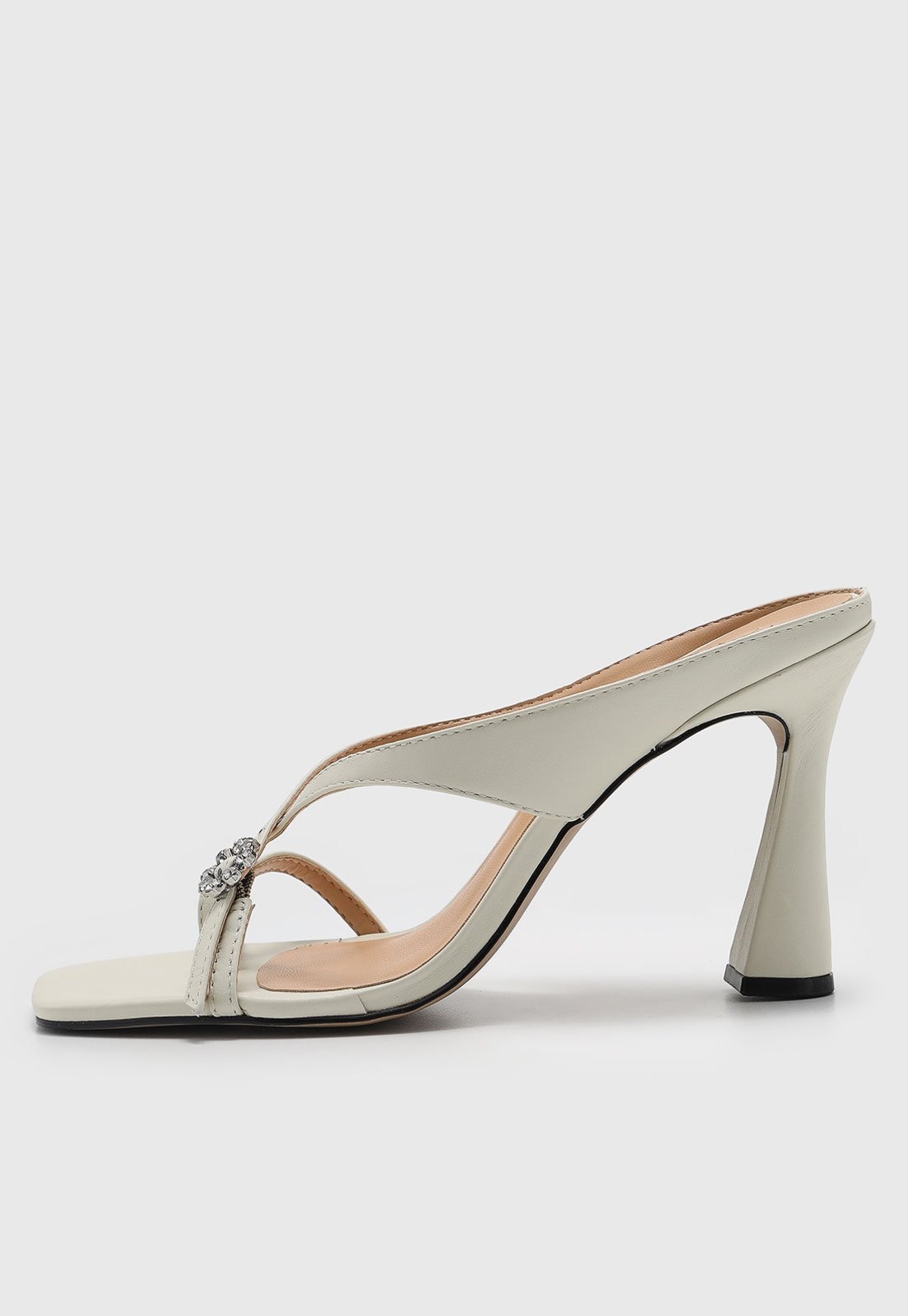 Imagem principal Sandália Feminina Luiza Barcelos Salto Médio Bico Quadrado Off-White Luiza Barcelos off-white white