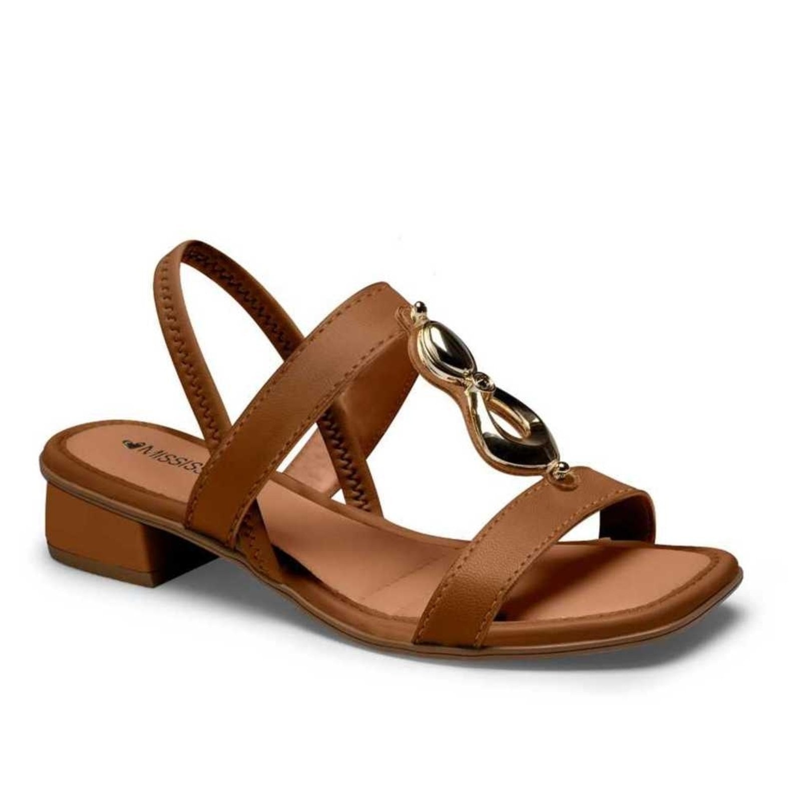 Imagem principal Sandália Feminina Mississipi Salto Blocado Pedraria MISSISSIPI marrom