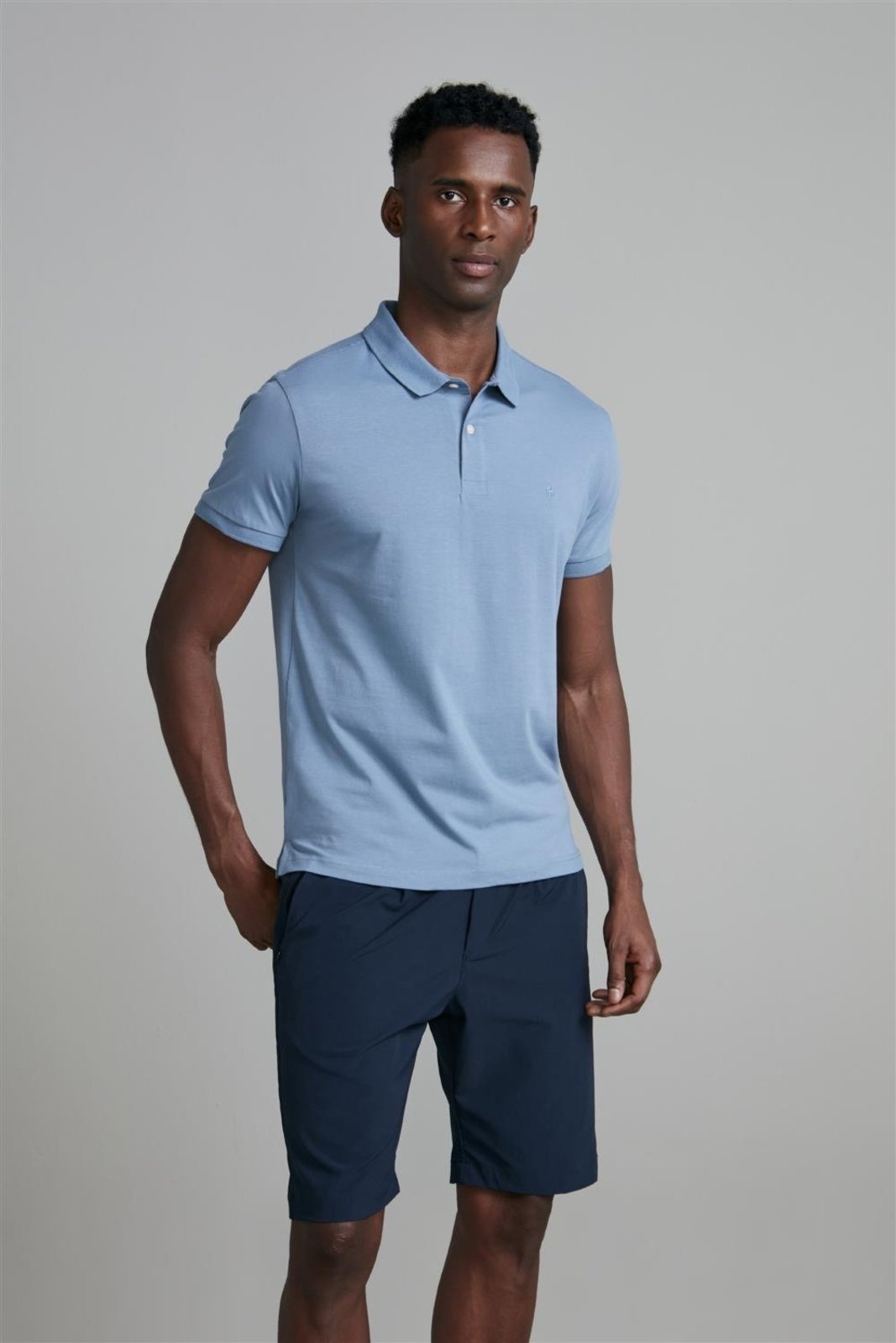 Imagem principal HIGHSTIL Polo Manga Curta Premium Malha Slim Fit Jeans HIGHSTIL azul