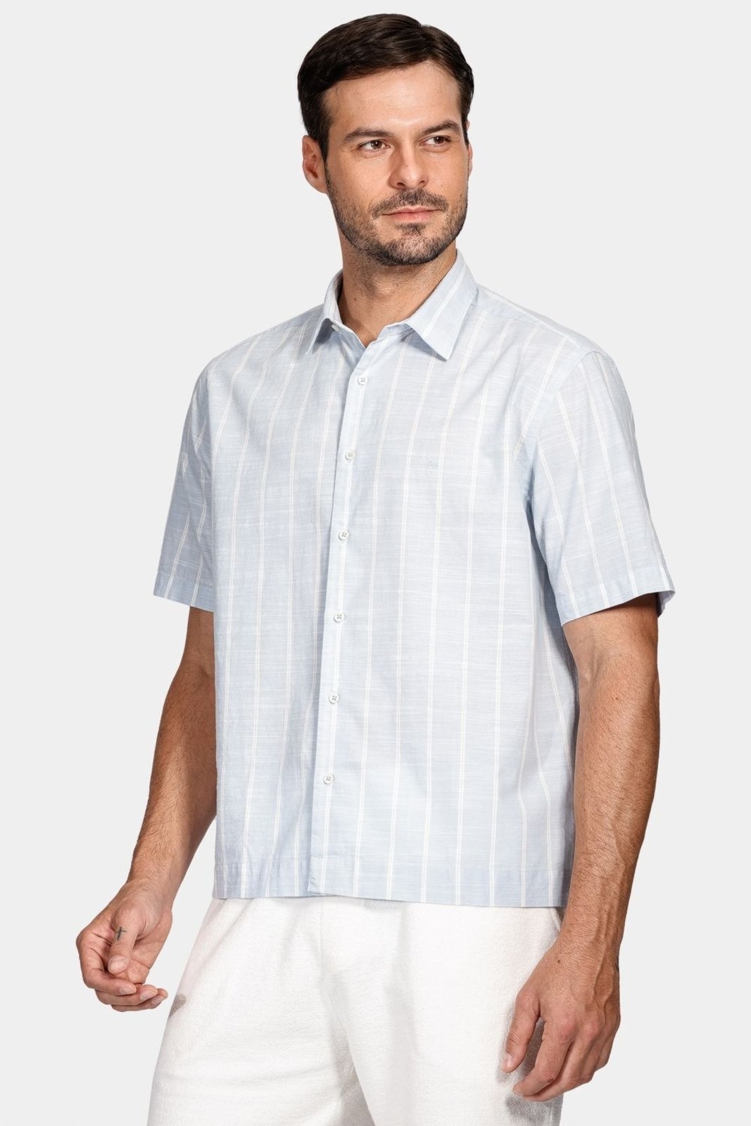 Imagem principal Camisa Aramis Manga Curta Regular Ampla Flamê Listrada Aramis azul