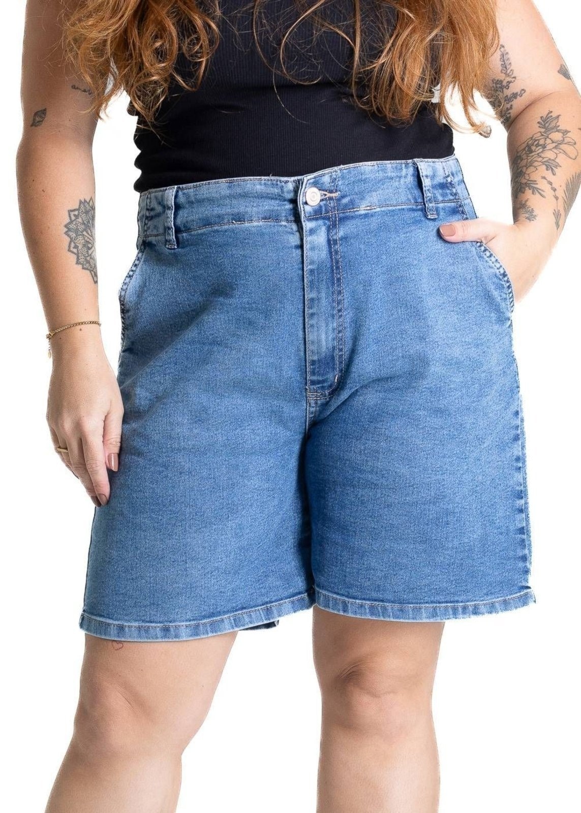 Imagem principal Bermuda Jeans Sawary Plus Size - 281642 Sawary azul