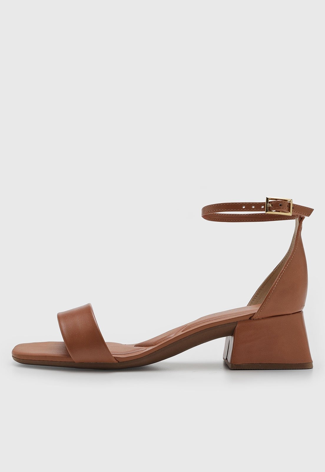 Imagem principal Sandália Feminina cê Salto Bloco Fivela BEBECÊ caramelo