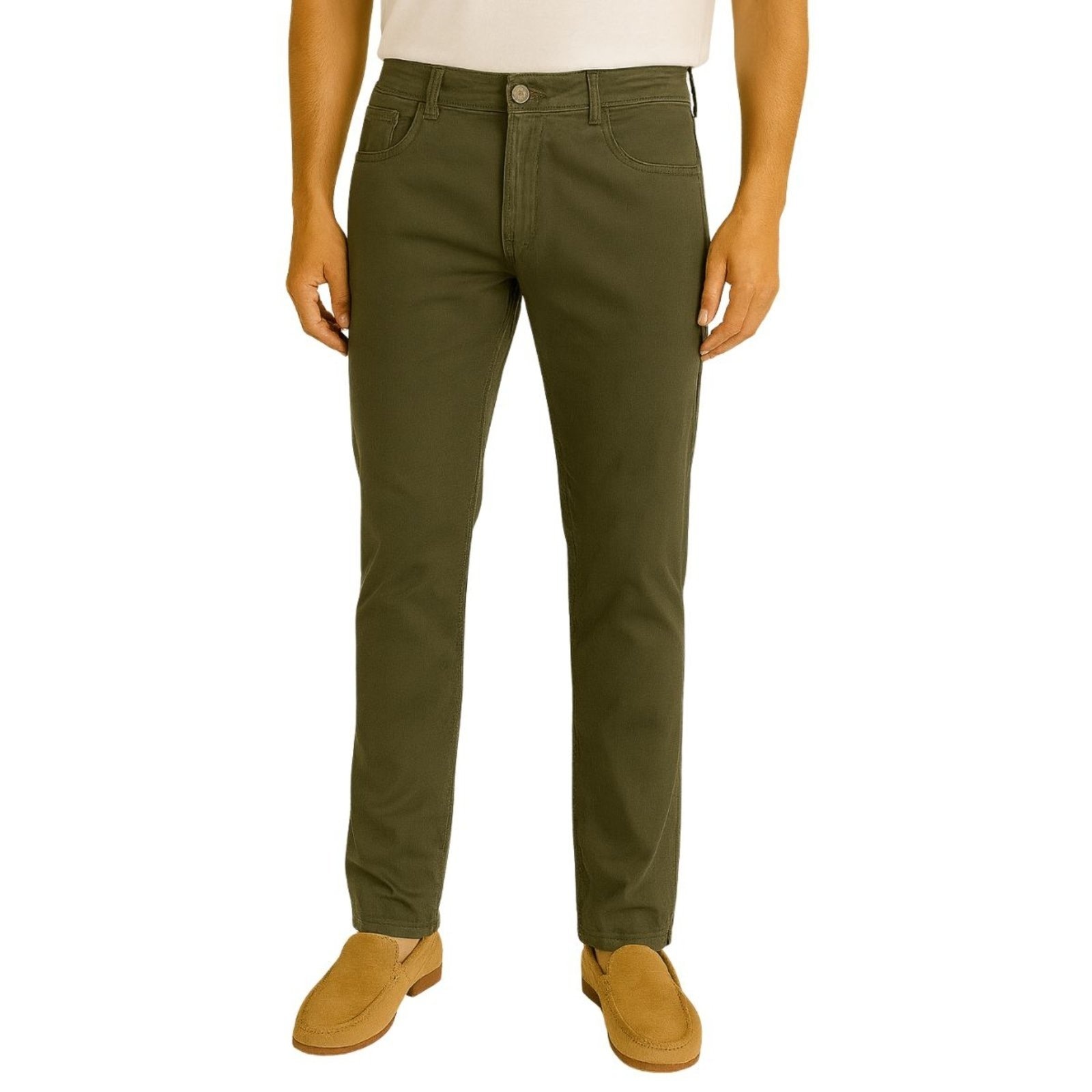 Imagem principal Calça Masculina FMF Sarja Militar Reta Conforto e Estilo Casual FMF verde