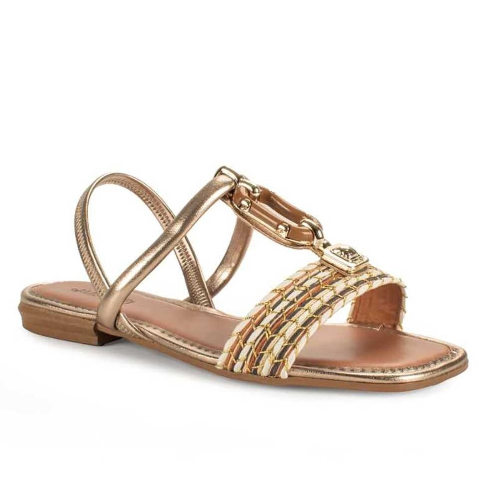 Imagem principal Sandália Feminina Mississipi Rasteira Detalhe Metalico Trançado MISSISSIPI bronze