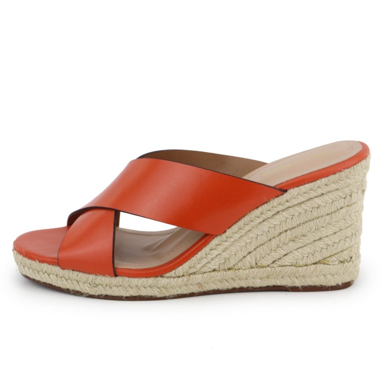 Imagem principal Tamanco Anabela Em Couro Conforto Maria Paula Tiras Largas Cordas Caju MARIA PAULA laranja