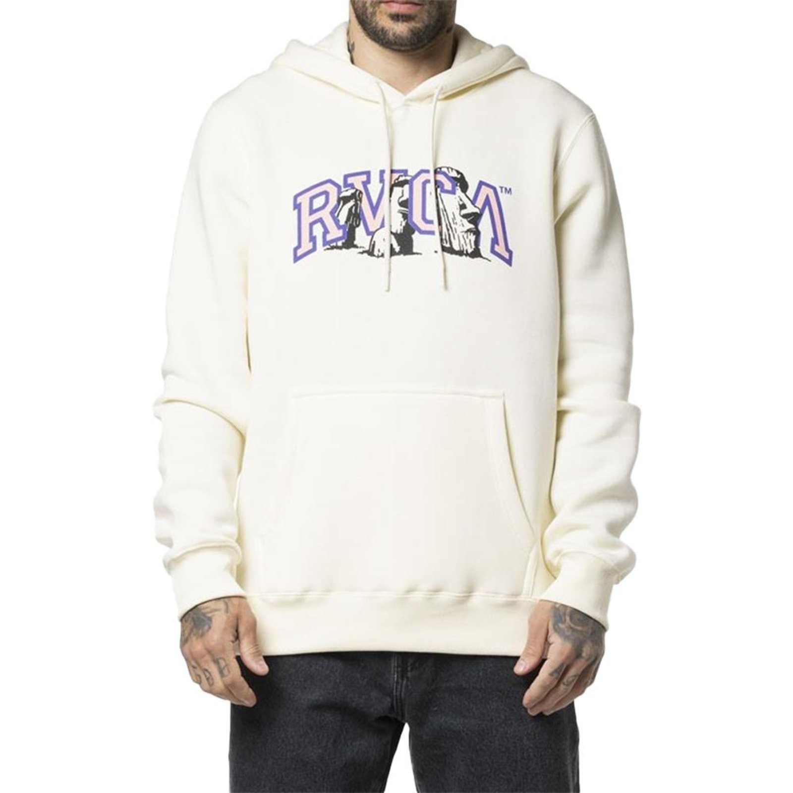 Imagem principal Moletom RVCA Canguru Apa Nui 305G WT24 Masculino Off White RVCA off-white white