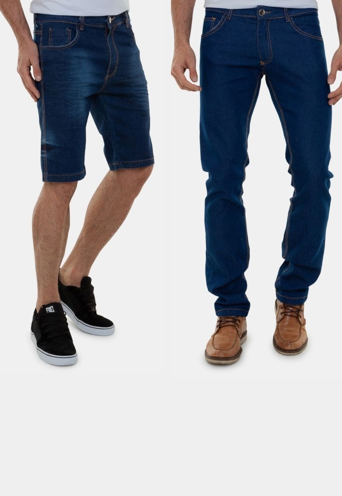 Imagem principal Kit Bermuda Masculina Jeans e Calça Jeans Lavagem Escura Versatti África Versatti Jeans azul