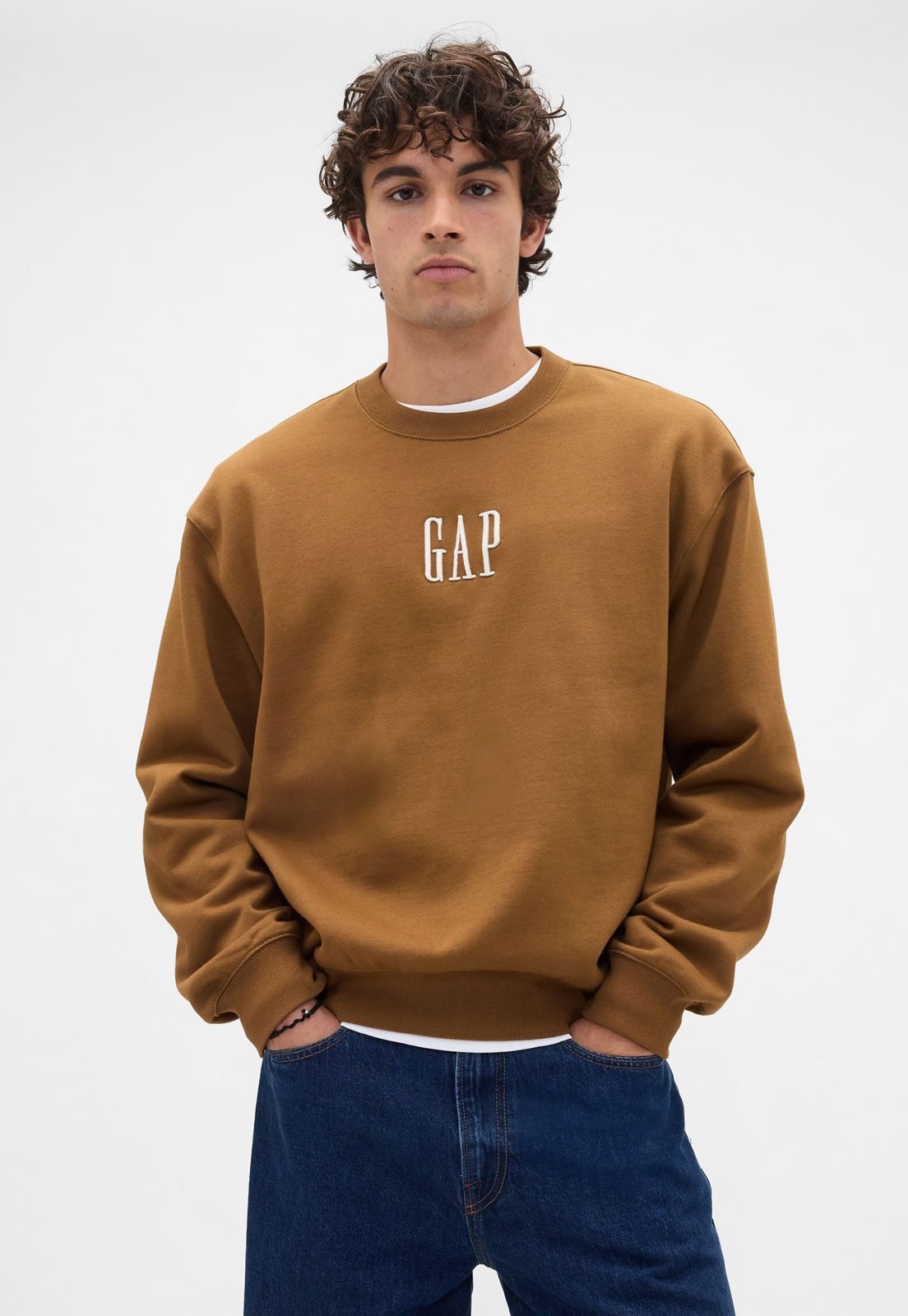 Imagem principal Blusa de Moletom Masculina GAP Logo Palomino Brown GAP marrom brown