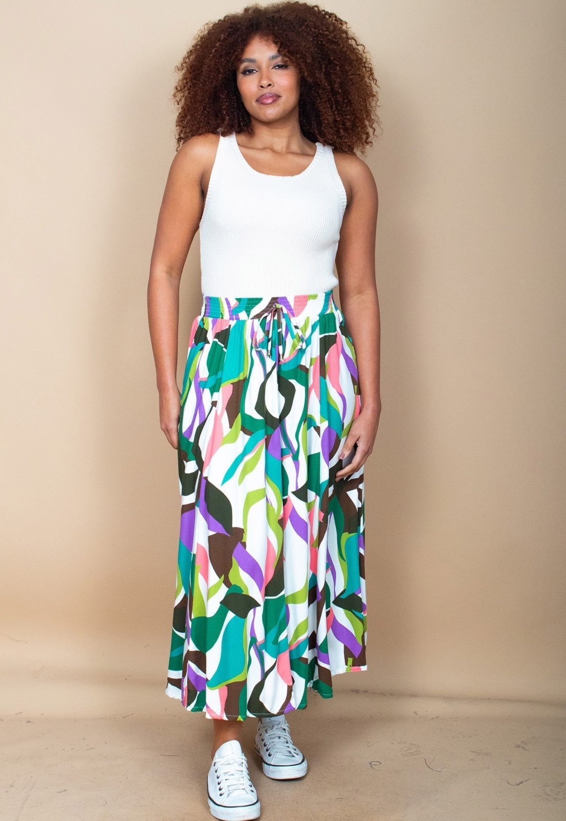 Imagem principal Saia Cabanafree Longa Viscose Estampa Encanto Botânico Cabanafree branco/estampado/multicolorido