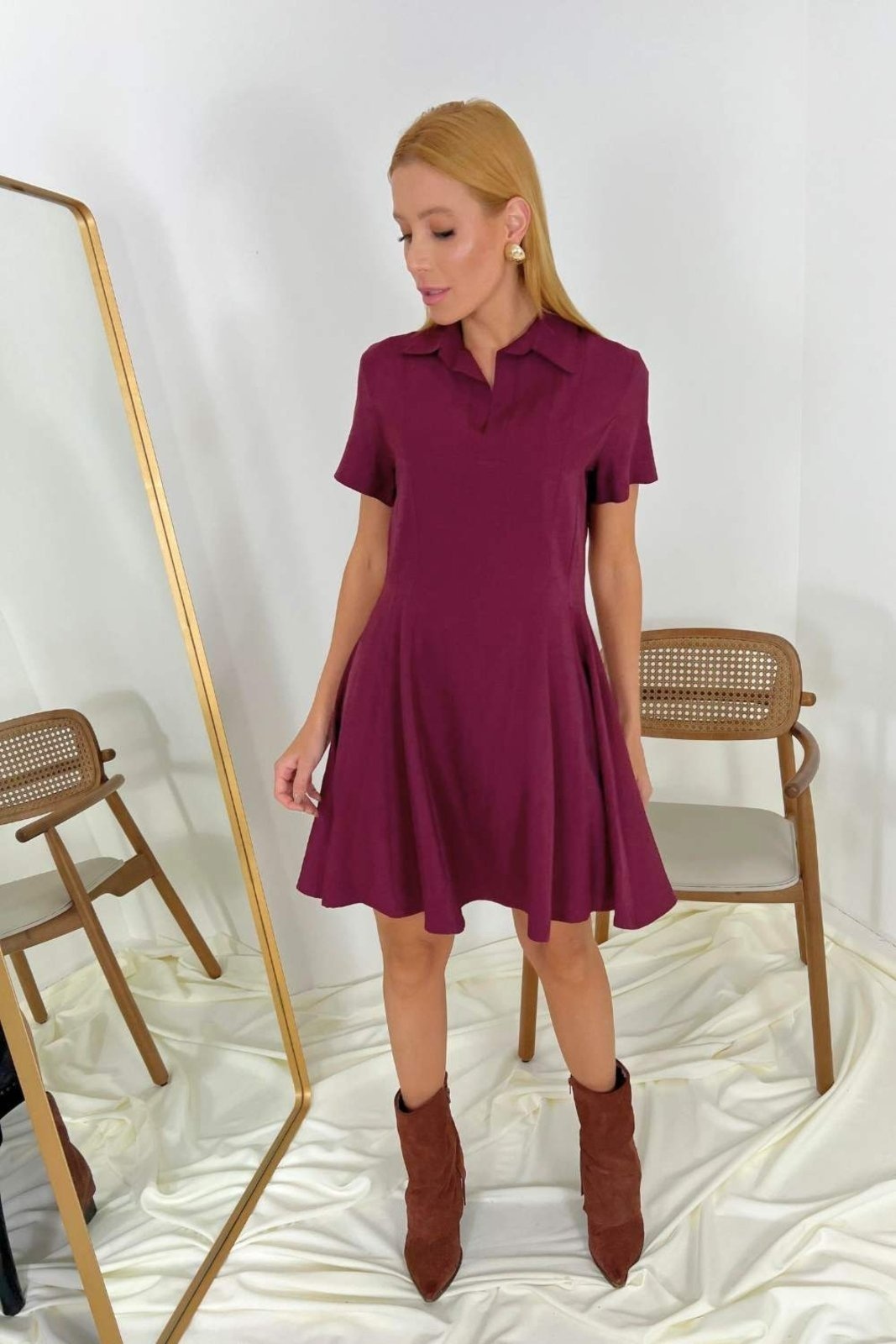 Imagem principal Vestido Vanibele Curto Cereja Vanibele vinho