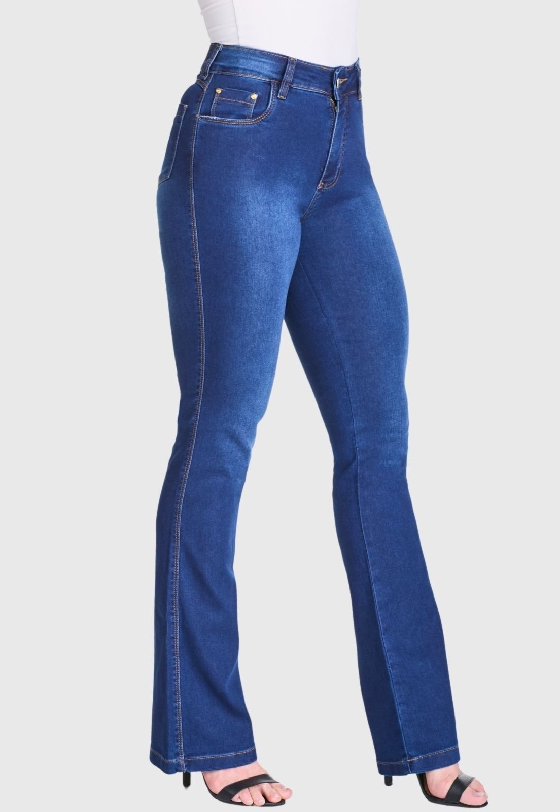 Imagem principal Calça Flare HNO Jeans Cintura Alta Jeans com Elastano HNO Jeans azul