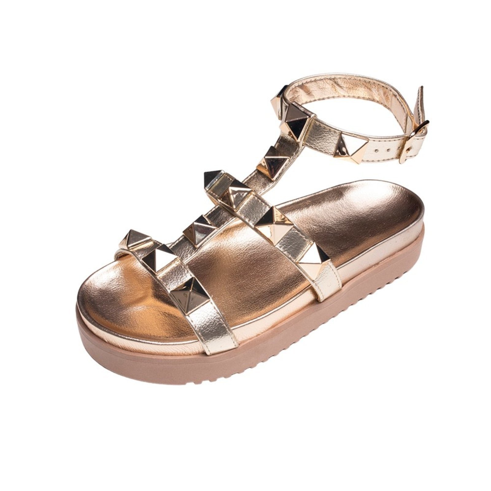 Imagem principal Sandalia Papete Rasteira Feminina Ouro Light Piramide Sola Alta TELLINI STORE dourado