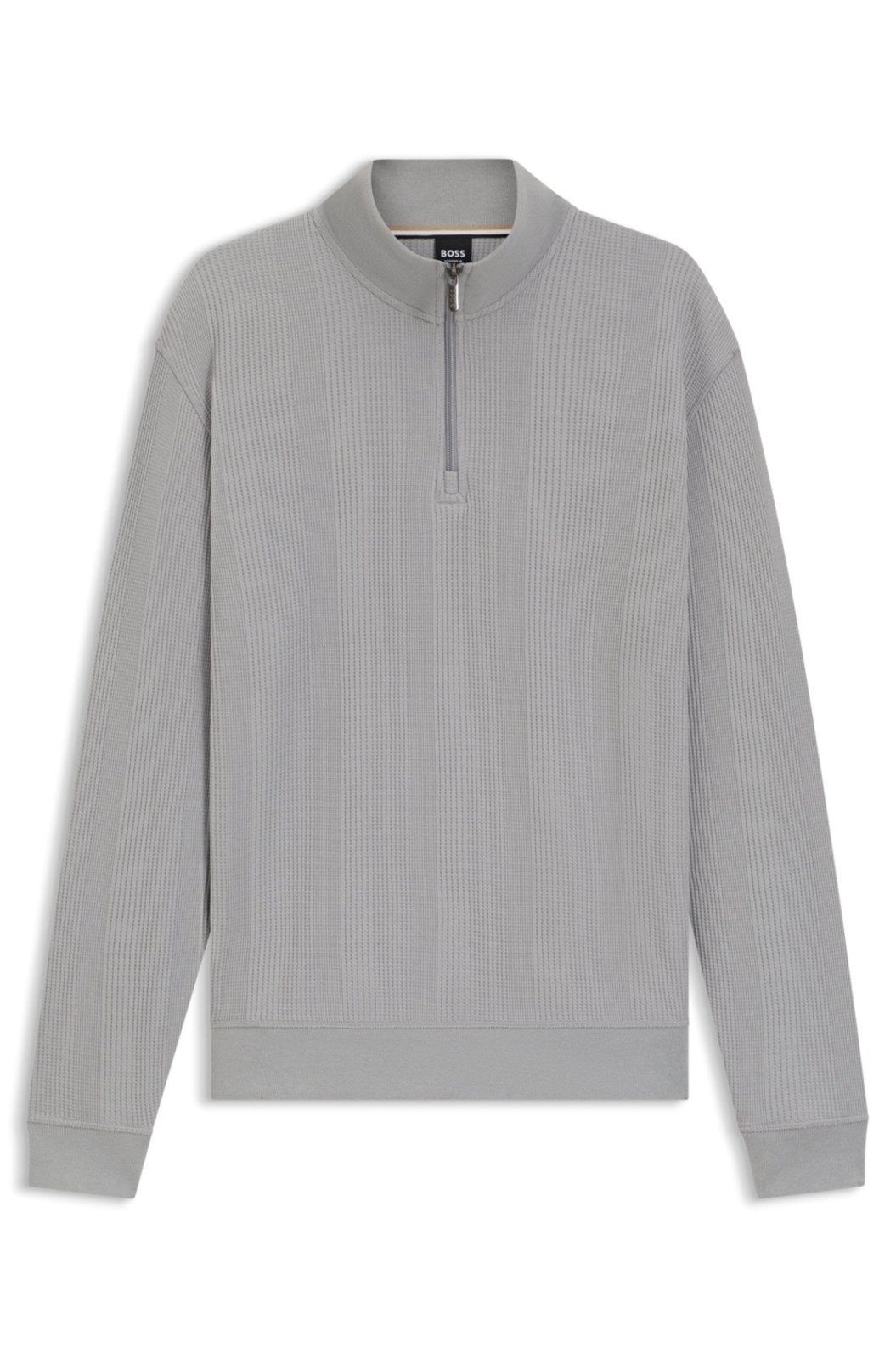 Imagem principal Moletom Em Mistura De Algodão Com Gola De Zíper Boss cinza