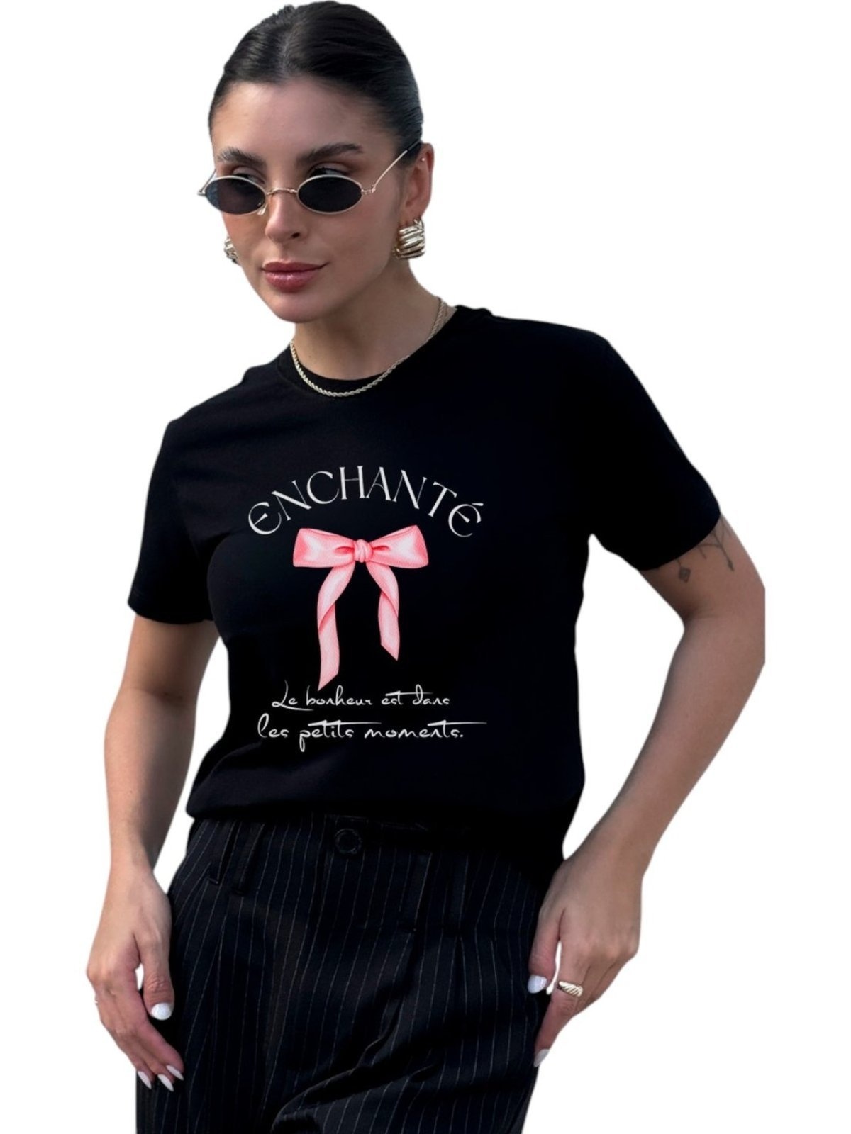 Imagem principal Camiseta Cianitas Preta Estampa Laço Enchanté Cianitas preto