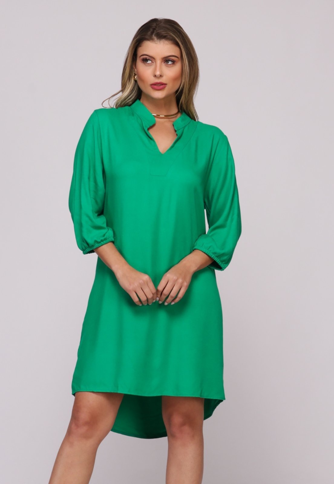 Imagem principal Vestido Chemise M/L B’Bonnie Dafne Bandeira BBonnie verde