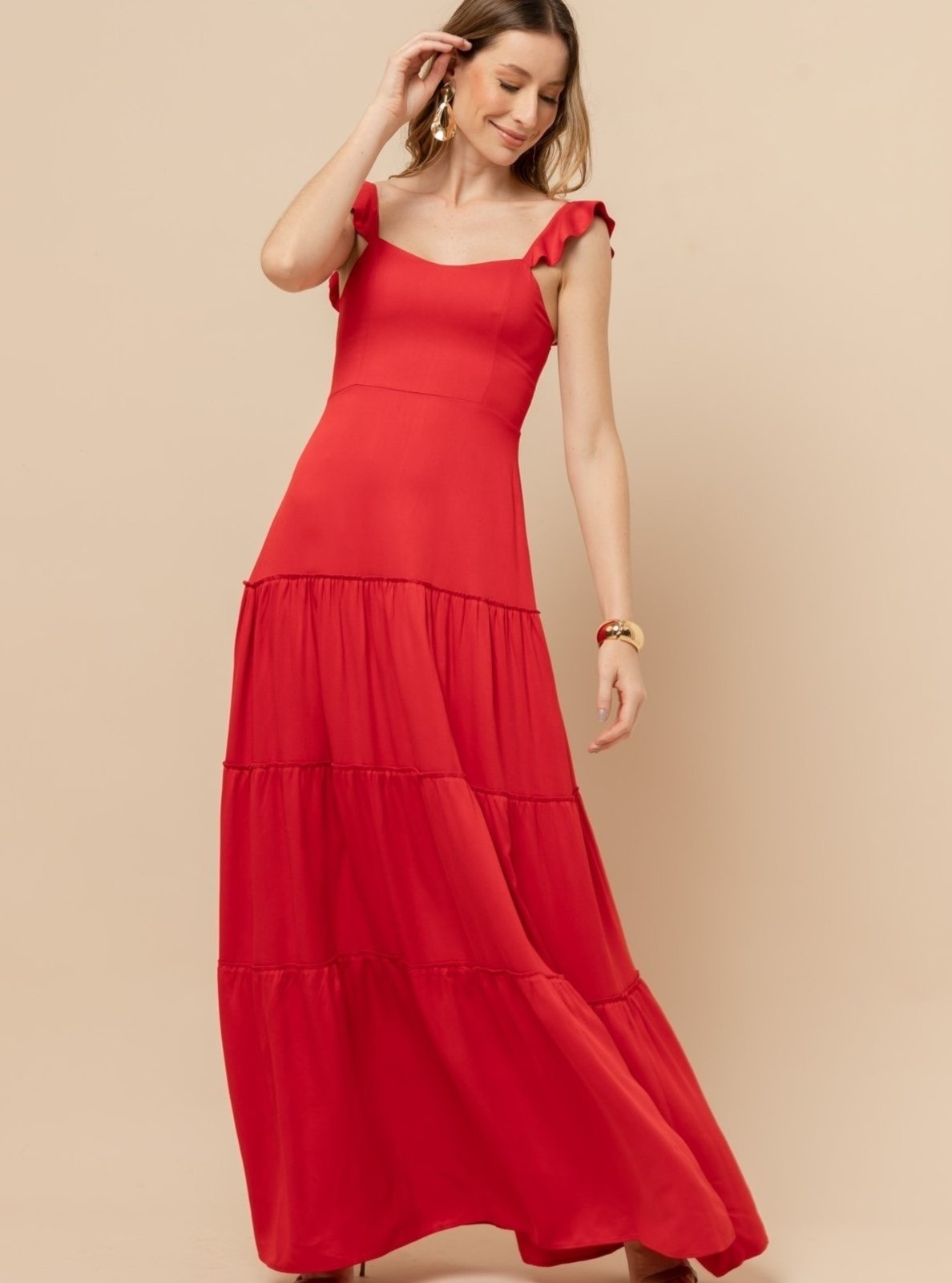 Imagem principal Vestido longo e Charmoso Clarissa VIC BRAND vermelho