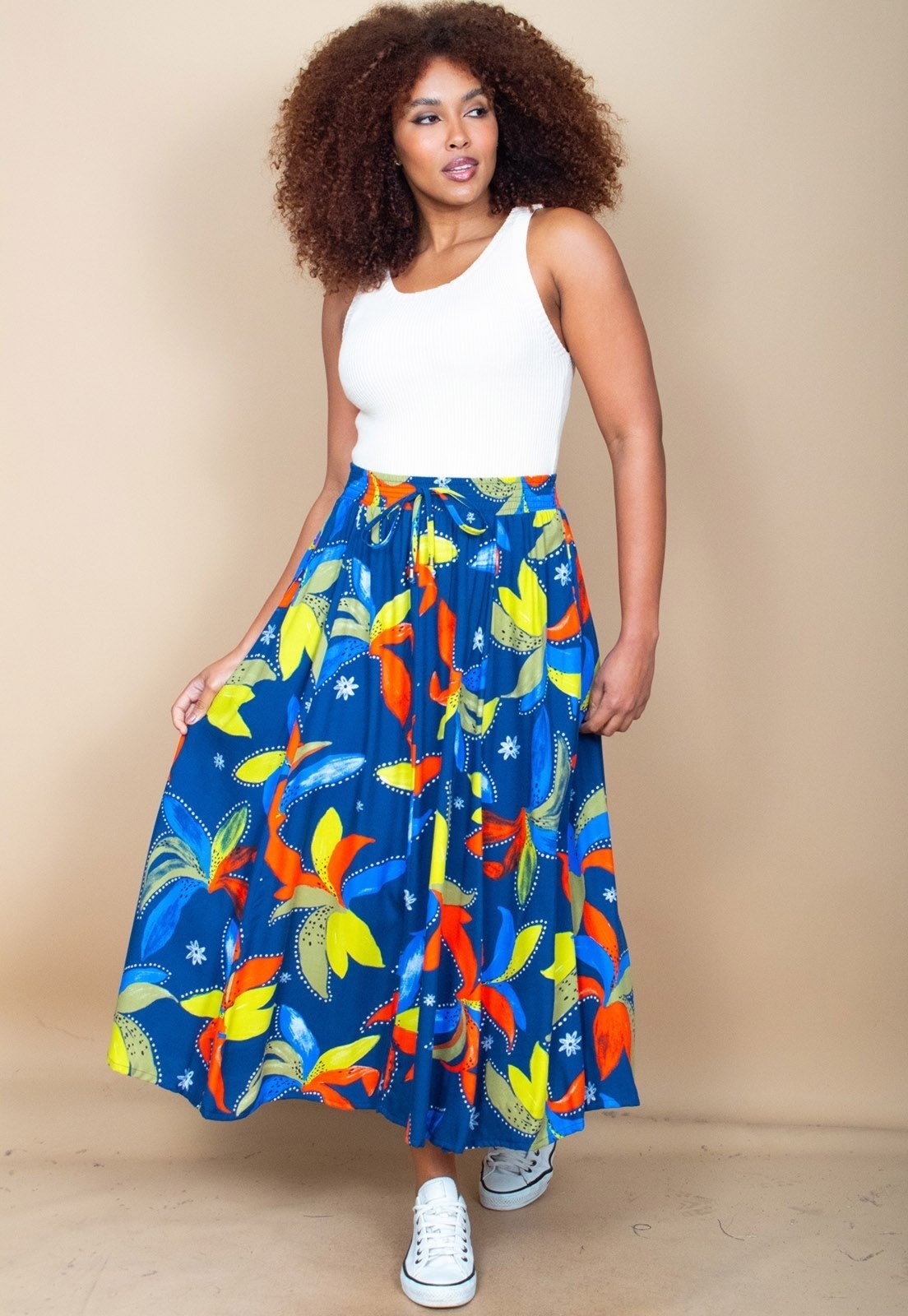 Imagem principal Saia Cabanafree Longa Viscose Estampa Maré Vibrante Cabanafree azul/estampado/multicolorido