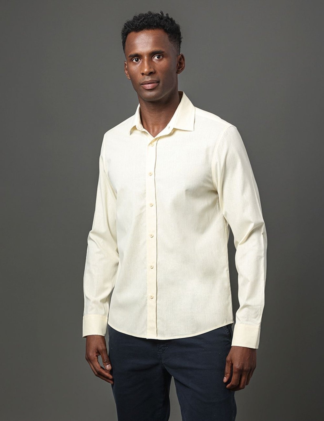 Imagem principal Camisa Masculina Cotton Linen Calvin Klein Jeans Manteiga Calvin Klein Jeans amarelo