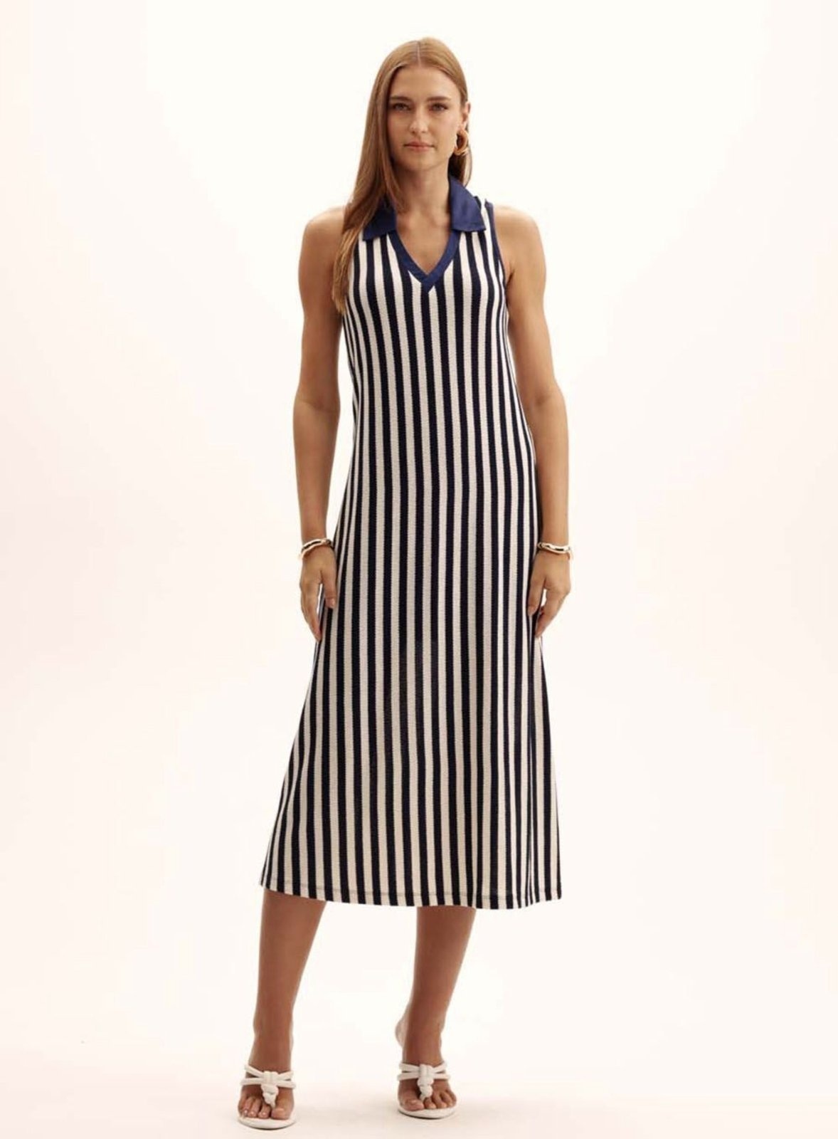 Imagem principal Vestido Comfort Midi Navy Gola Polo Triton Azul Triton azul navy