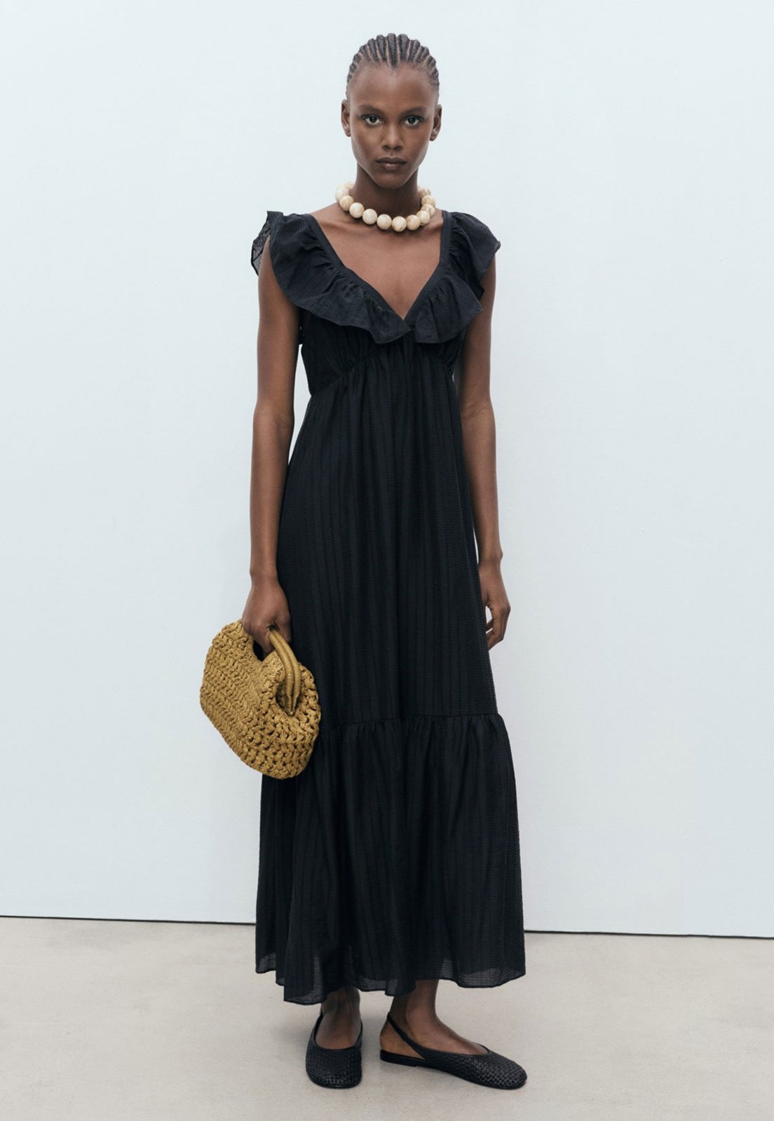 Imagem principal Vestido Mango Midi Romana Mango preto