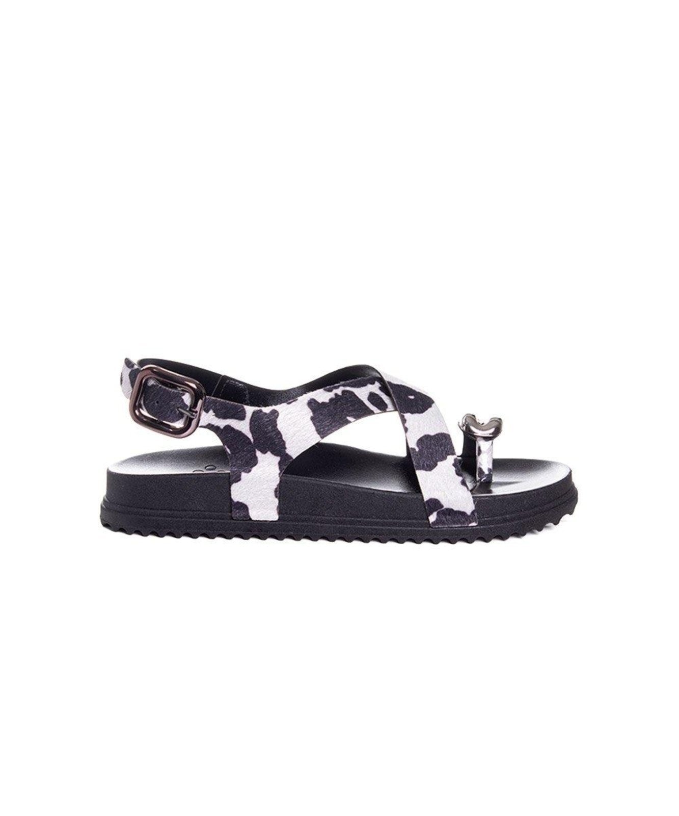 Imagem principal Sandália Flatform Pixolé Animal Print Branco/Preto Pixolé incolor