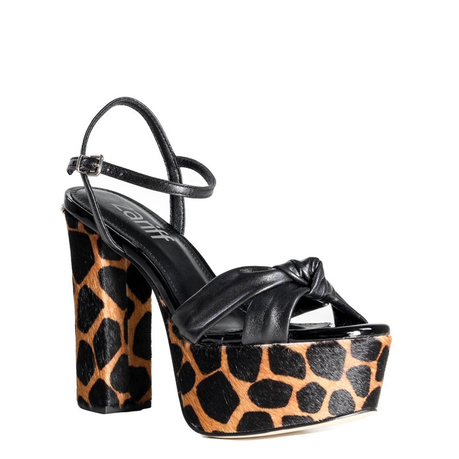 Imagem principal Sandália Feminina Verniz Zariff Animal Print Casual Zariff Zariff preto