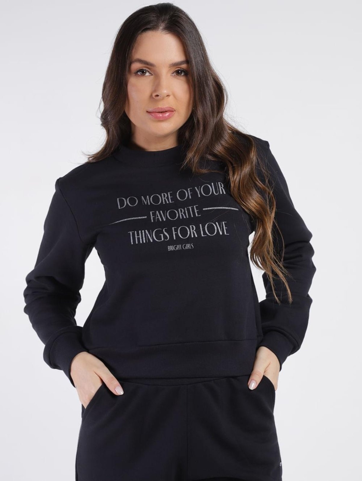 Imagem principal Moletom Cropped Feminino Bright Girl'S preto