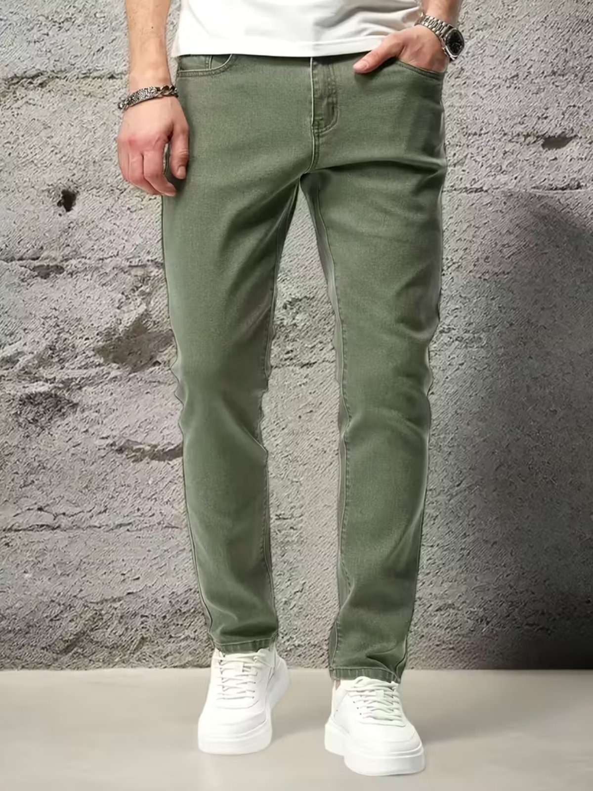 Imagem principal Calça Jeans Sarja 5 Estilos Militar Confortavel e Basica 5 ESTILOS verde/verde militar verde
