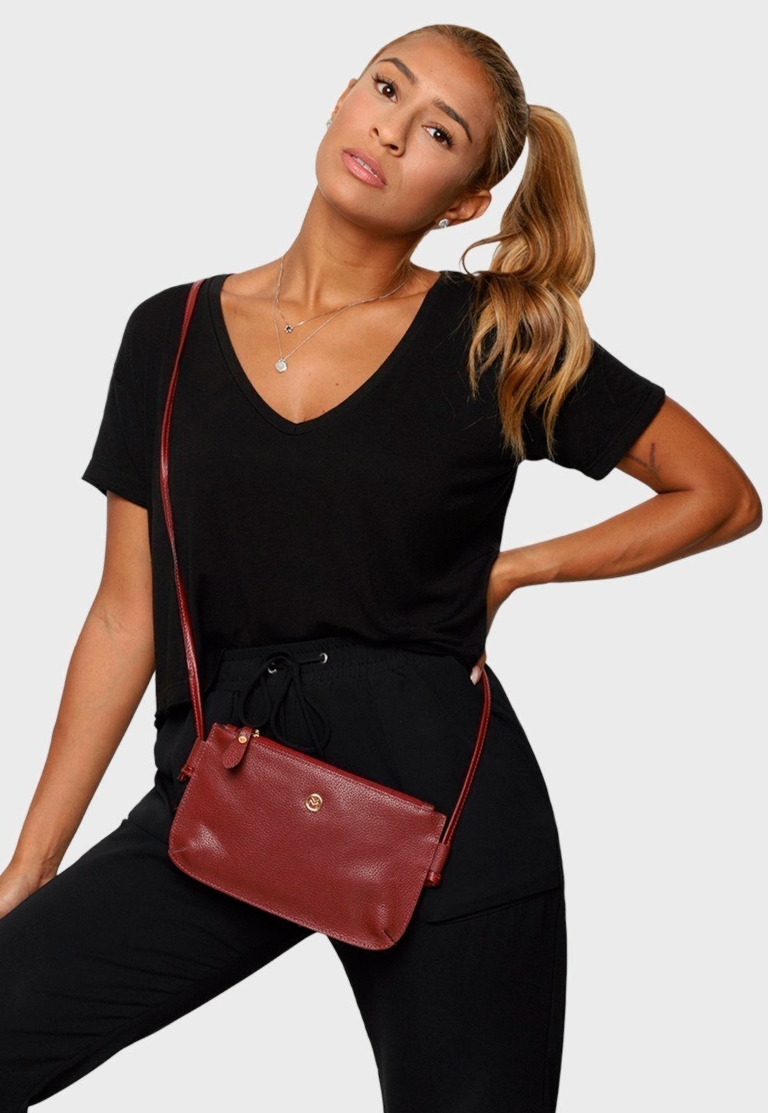 Imagem principal Bolsa Transversal Couro Mariart 201MRT Cereja Mariart vermelho