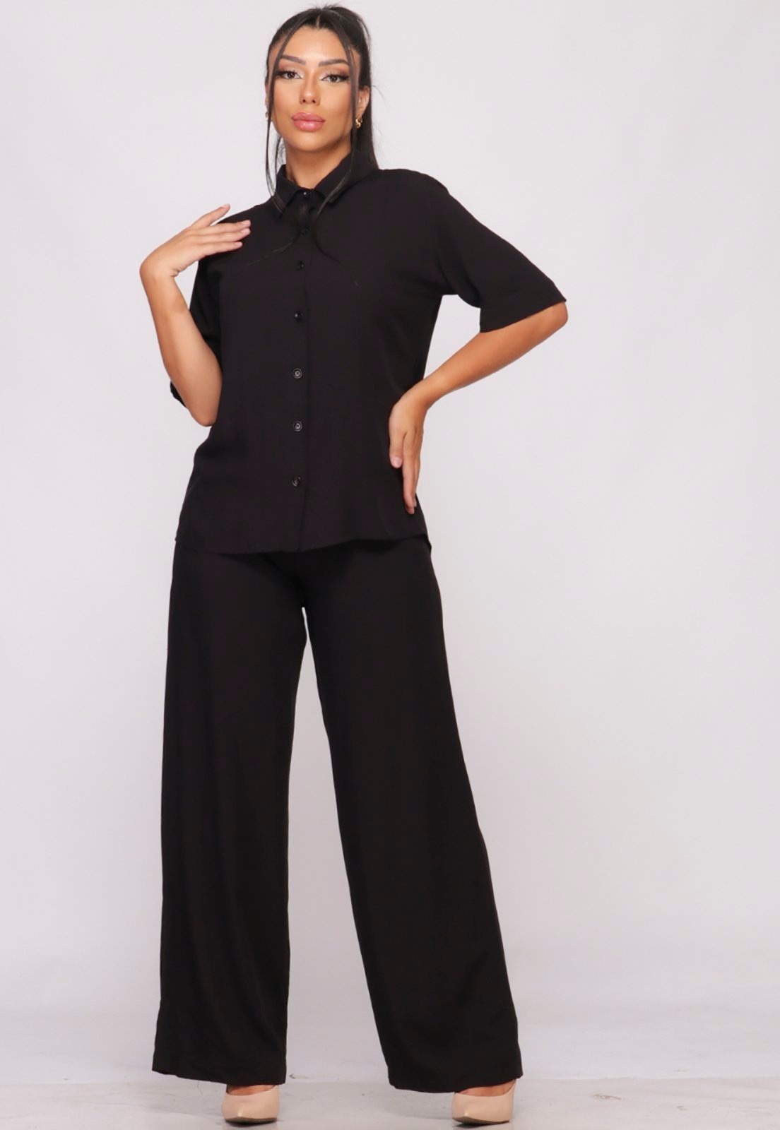 Imagem principal Conjunto Calça e Camisa Viscose B’Bonnie Manu BBonnie preto