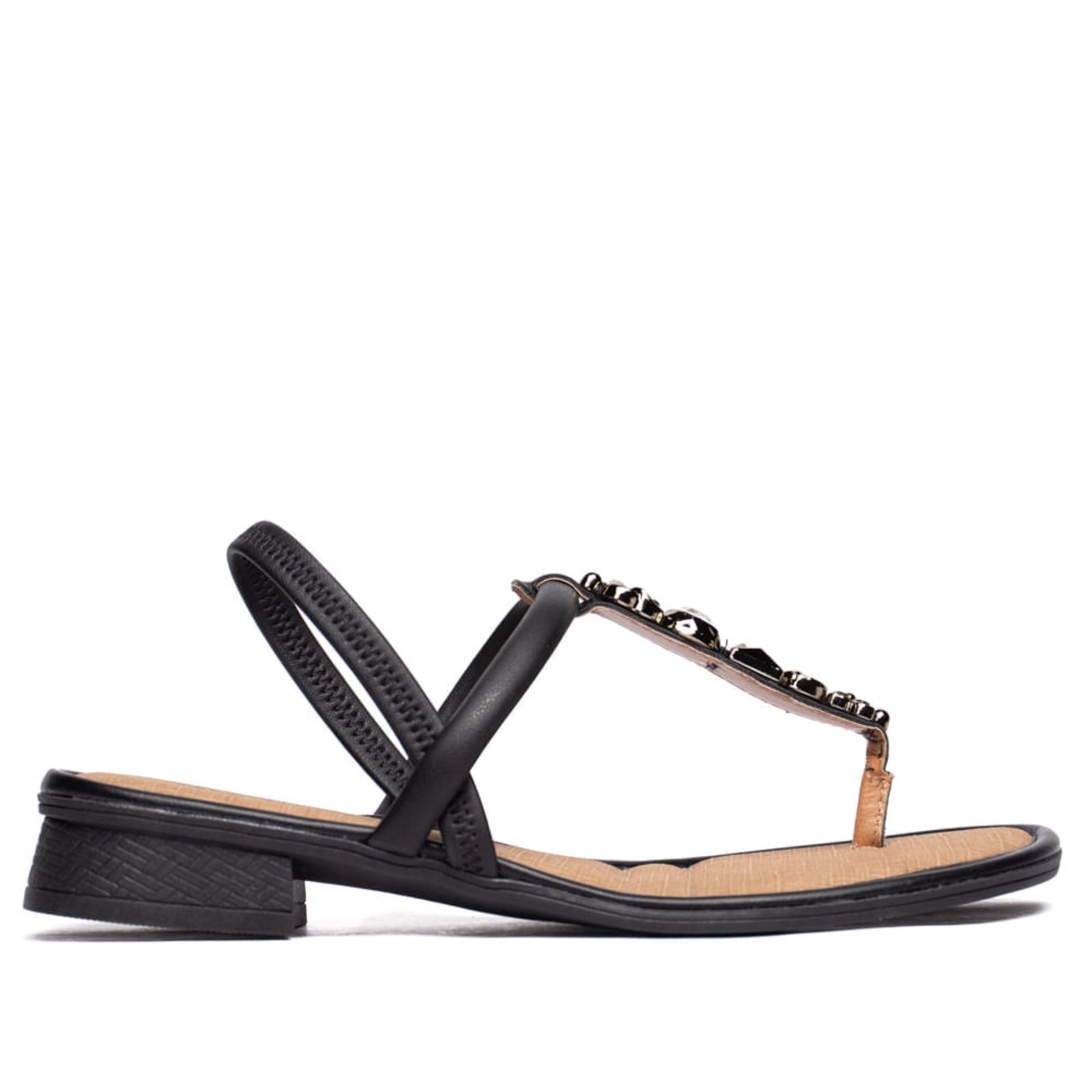 Imagem principal Sandália Feminina Mississipi Salto Baixo Pedrarias MISSISSIPI preto