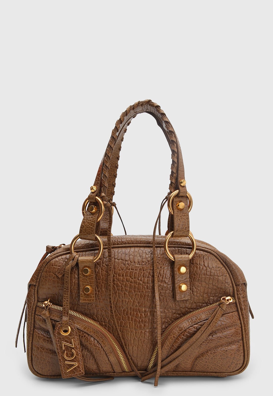 Imagem principal Bolsa Feminina Vicenza Alça Trançada Detalhes Dourados Vicenza marrom